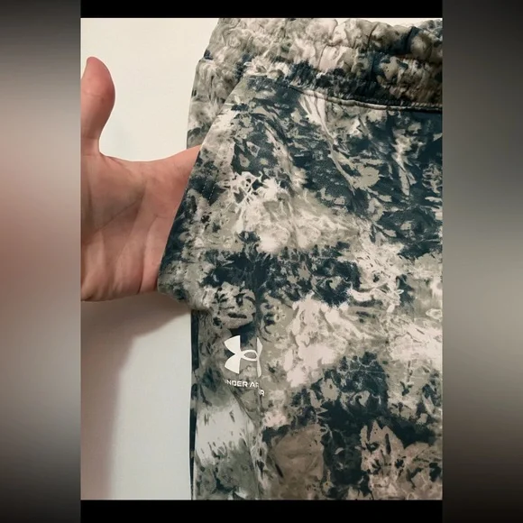 Under Armour Rival Terry Print Jogger Womens XL Elastic Waist Pull-on Green - Picture 4 of 5